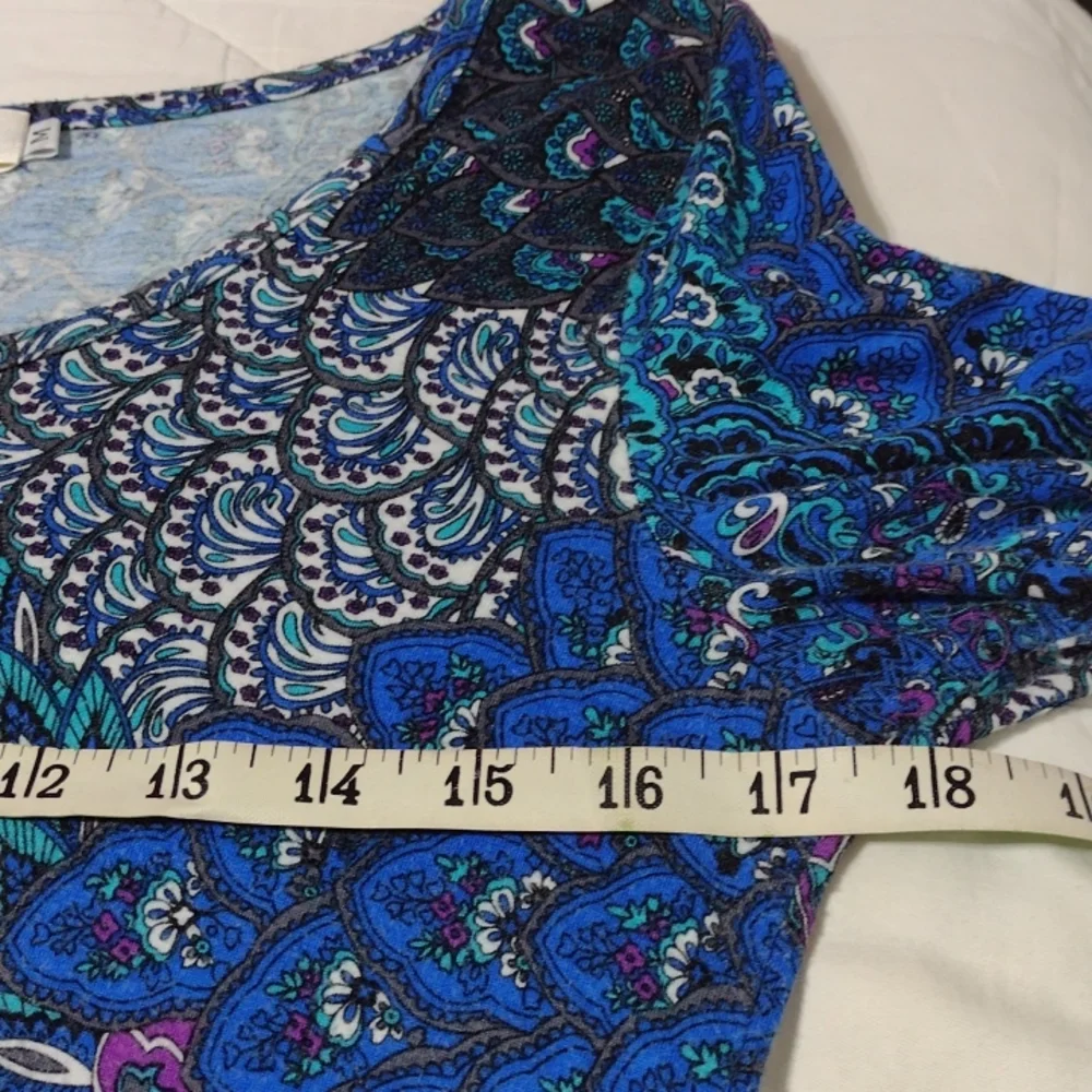 Beautiful peacock feathers tunic top/dress, sz med - Picture 9 of 16